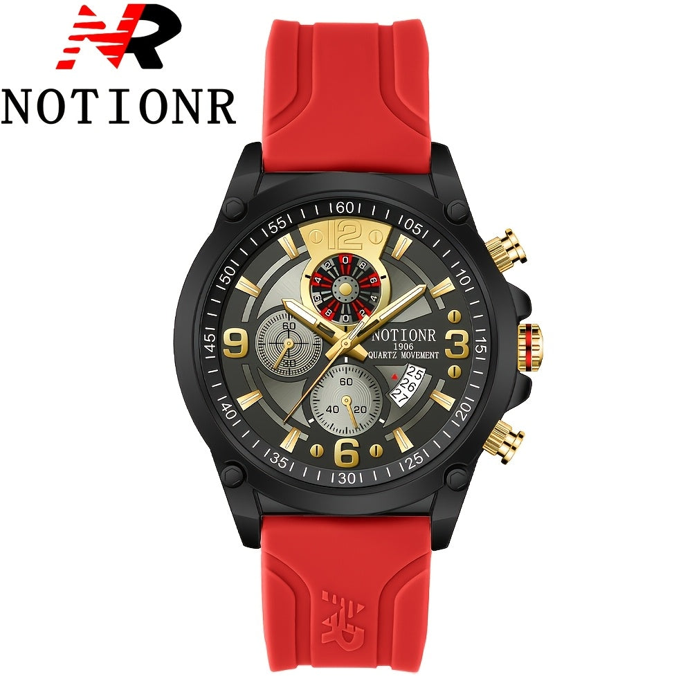 Men's Casual Quartz Watch Silicone Strap Date Display Sporty Analog Wristwatch – 11 Colors, Lightweight Fashion Watch for Men, Perfect Gift for Him Birthday Christmas Thanksgiving