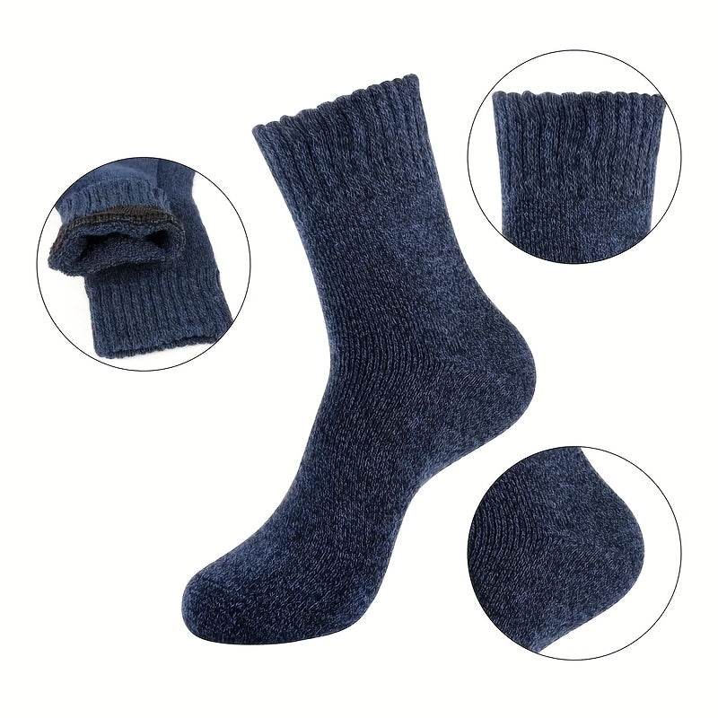 Thermal Hiking Socks 9 Pairs Unisex Thick Warm Terry Socks for Men Women Multi-Color Winter Boot Socks Cold Weather Arch Support Reinforced Toe Breathable Cozy Casual Bed Socks US Size 6-10