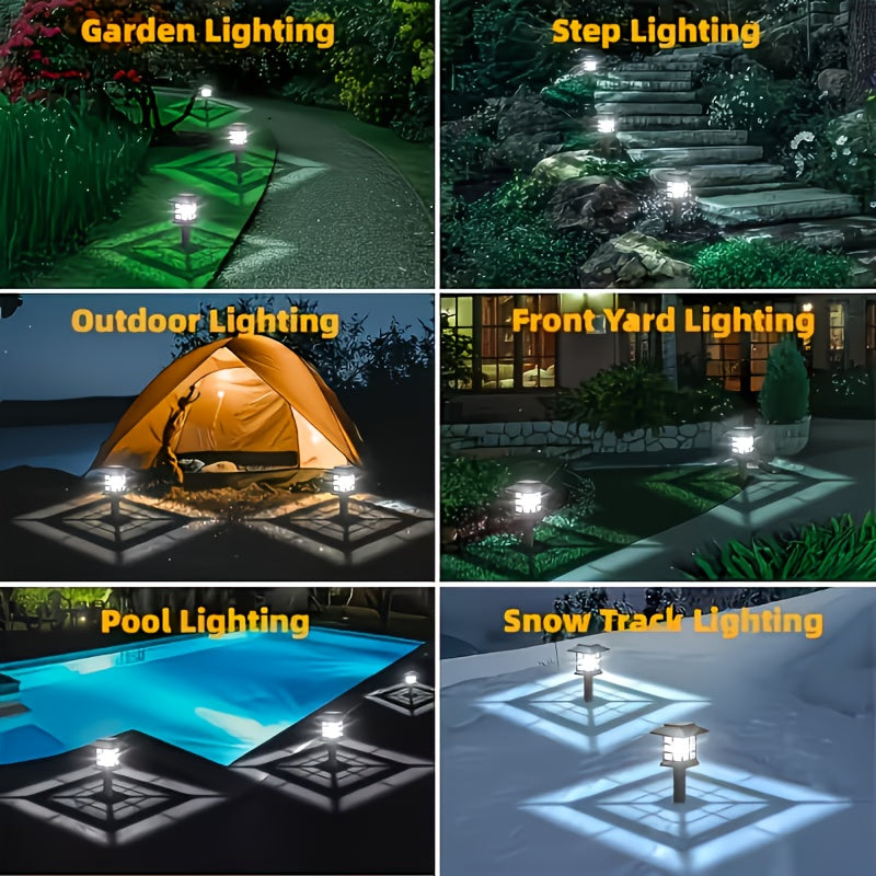 Solar Outdoor Lights LED Garden Path Lights IP44 Waterproof Landscape Lighting for Sidewalk Driveway Lawn Yard Courtyard – Warm White, Pack of 6, 12 or 24 – Christmas & Holiday Decor