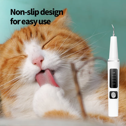 Electric Pet Teeth Cleaning Kit for Cats and Dogs USB Rechargeable Tartar Stain Remover with 4 Cleaning Heads 5 Modes - Dog Cat Dental Care Tool