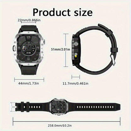 Smart Watch 2.01 Inch Large Screen LED Flashlight Fitness Tracker for Men Women Compatible Android iPhone Outdoor Sports Activity Tracker Heart Rate Monitor Step Counter Sleep Tracker
