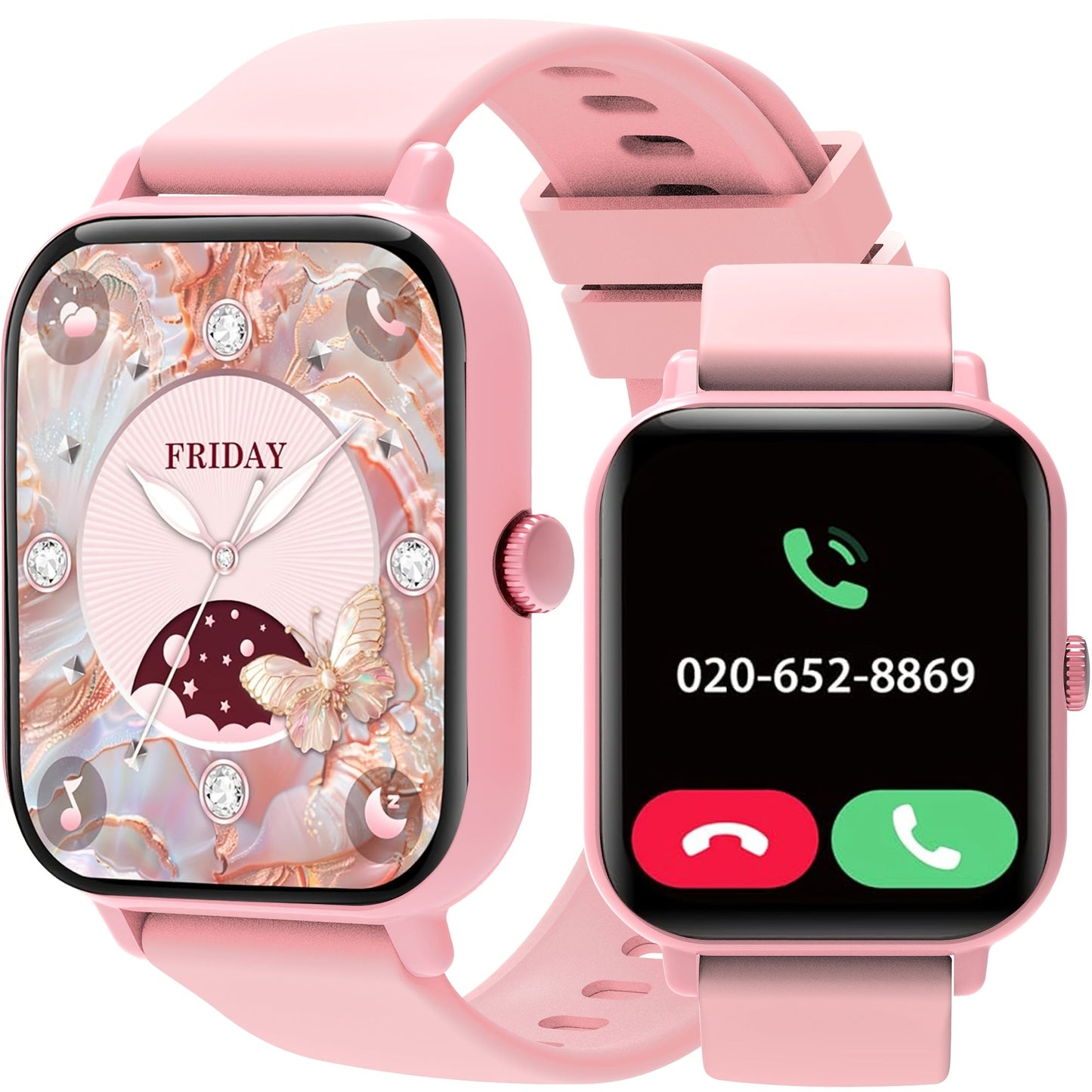 Smartwatch 1.83 Inch HD Screen Bluetooth Call Music Playback Sleep Monitor Step Calorie Fitness Tracker Sports Watch 3 Colors Gift