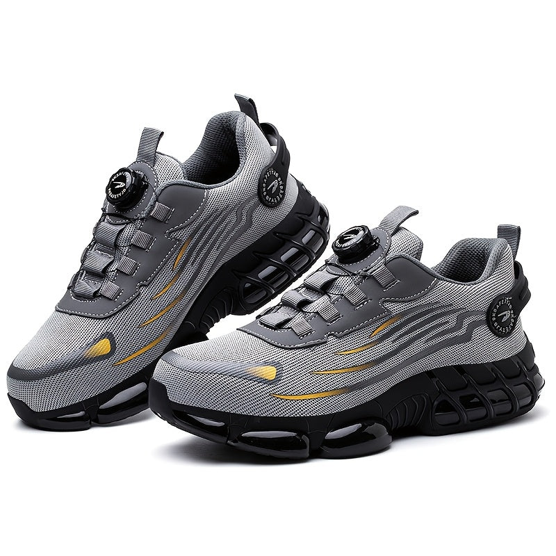 Steel Toe Work Shoes for Men Slip Resistant Safety Boots Breathable Composite Toe Sneakers Abrasion Resistant Construction Work Boots Black Dark Gray US 6-11