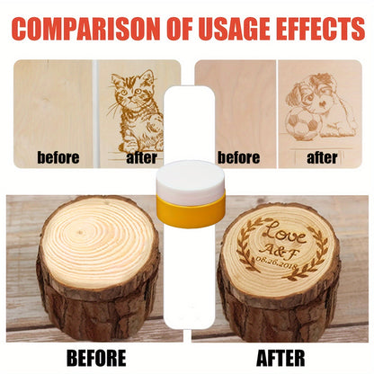 Wood Burning Paste Kit 6 Jars 1.5OZ Heat Activated Gel with Burning Pens & Tools, Pyrography Stencil Etching Cream for Wood Canvas Denim, DIY Craft Set for Beginners & Artists