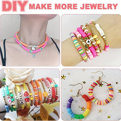 7200pcs Clay Beads Bracelet Making Kit Colorful Soft Clay Beads for DIY Friendship Bracelets Jewelry Making with Storage Box Complete Bead Set for Girls Kids Teens Adults Craft Supplies