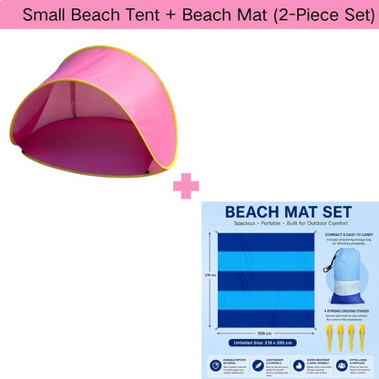 Pop Up Beach Sun Shade Tent Portable – Quick Setup UV Protection Sun Shelter Lightweight Under 50g/m² for Beach Hiking Camping Family Outdoor Travel Sun Umbrella Canopy