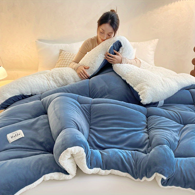 All Season Comforter Thick Soft Quilted Box Stitch | Ultra Breathable Machine Washable Down Alternative Duvet | Twin Full Queen King | Autumn Winter Spring Bedding | Rouge Black Grey Blue Green