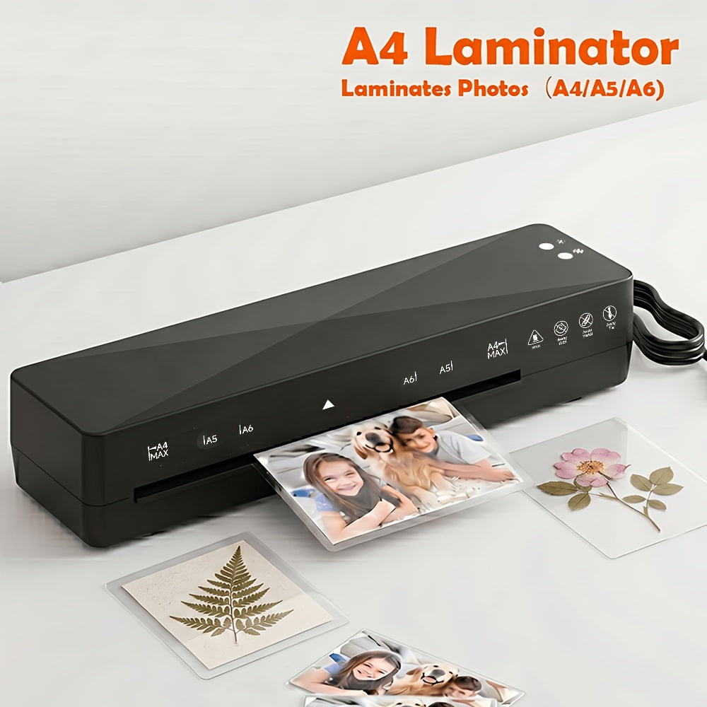 A4 Laminator Machine Hot and Cold, 9-Inch Thermal Laminator with Fast 1-2 Min Warm-Up, Bubble-Free Lamination for Home, Office & School, Compatible with 80-125 Mic Pouches – Jam-Free Design