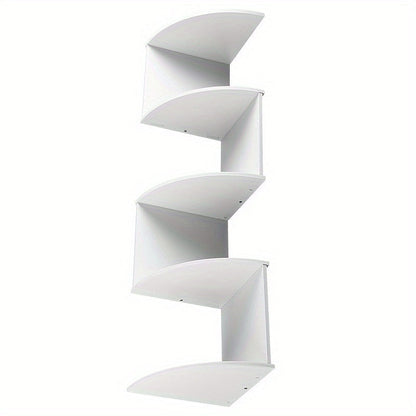 5-Tier Corner Wall Shelf Organizer – Floating Tiered Bookshelf & Storage Shelf for Living Room, Bedroom & Kitchen, Space-Saving Corner Divider, 5 Style Options