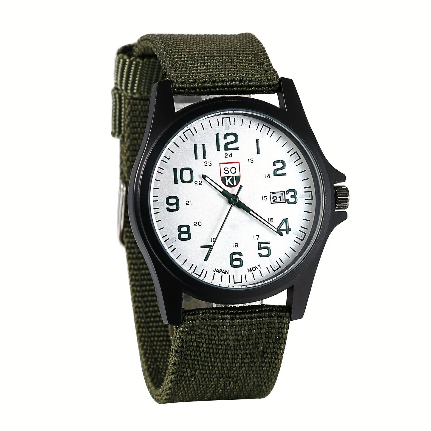 Men's Minimalist Nylon Strap Quartz Watch - Casual Analog Wristwatch with Luminous Dial, 24-Hour Calendar & Stainless Steel Case, Everyday Sport Field Watch for Men, Great Gift