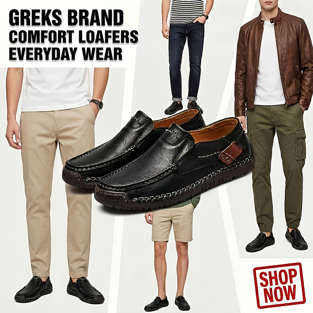 Men's Slip-On Loafers Lightweight Comfortable Casual Shoes for Driving Shopping Everyday Wear Flexible All-Season Footwear Black Light Brown Dark Brown Sizes US 3.5-12.5