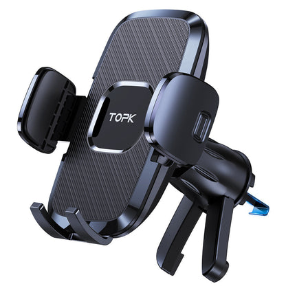 Car Air Vent Phone Mount Universal Hands-Free Holder Adjustable Clamp Cradle Compatible with All Smartphones – ABS Waterproof, Wall Mount Option, Rectangle Design for Auto Vehicle