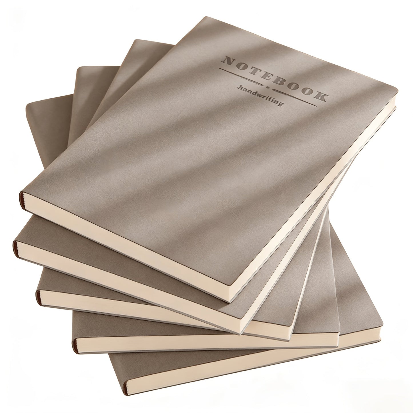 Soft Faux Leather Notebook 5-Pack Set Square Ruling Soft Cover Bookmark Extra Thick Pages for Business Meetings School Academic Writing – 7 Colors