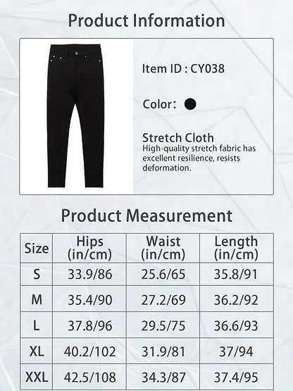 Women's High Waist Stretch Skinny Jeans Metal Button Street Style Slim Fit Denim Pants 10 Colors S-XXL Everyday Wear