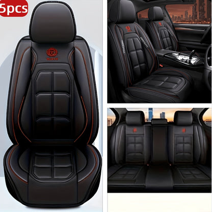 Faux Leather Car Seat Covers Universal Fit – Waterproof & Dirt-Resistant Protective Seat Cover for Cars, SUVs, Vans & Trucks, 1pc / 2pcs / 5pcs Set, Multiple Colors