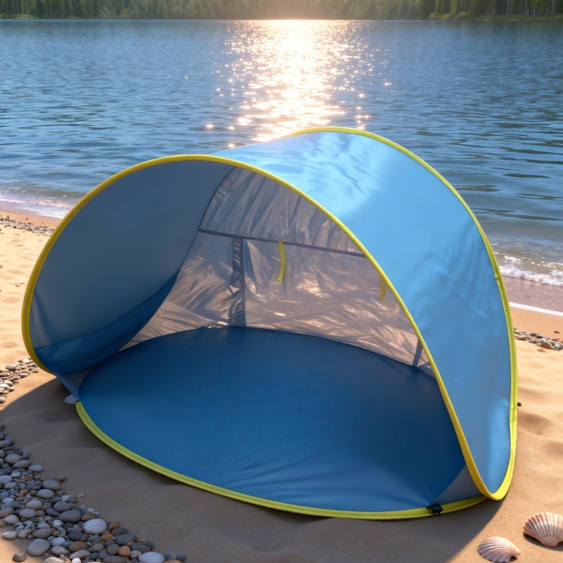 Pop Up Beach Sun Shade Tent Portable – Quick Setup UV Protection Sun Shelter Lightweight Under 50g/m² for Beach Hiking Camping Family Outdoor Travel Sun Umbrella Canopy