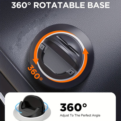 Car Phone Holder Dashboard Mount, 360° Rotation Cell Phone Holder for Car with Suction Cup & Silicone Anti-Slip Pad, Universal Phone Stand Compatible with iPhone 17 16 15 Samsung Galaxy & All Smartphones