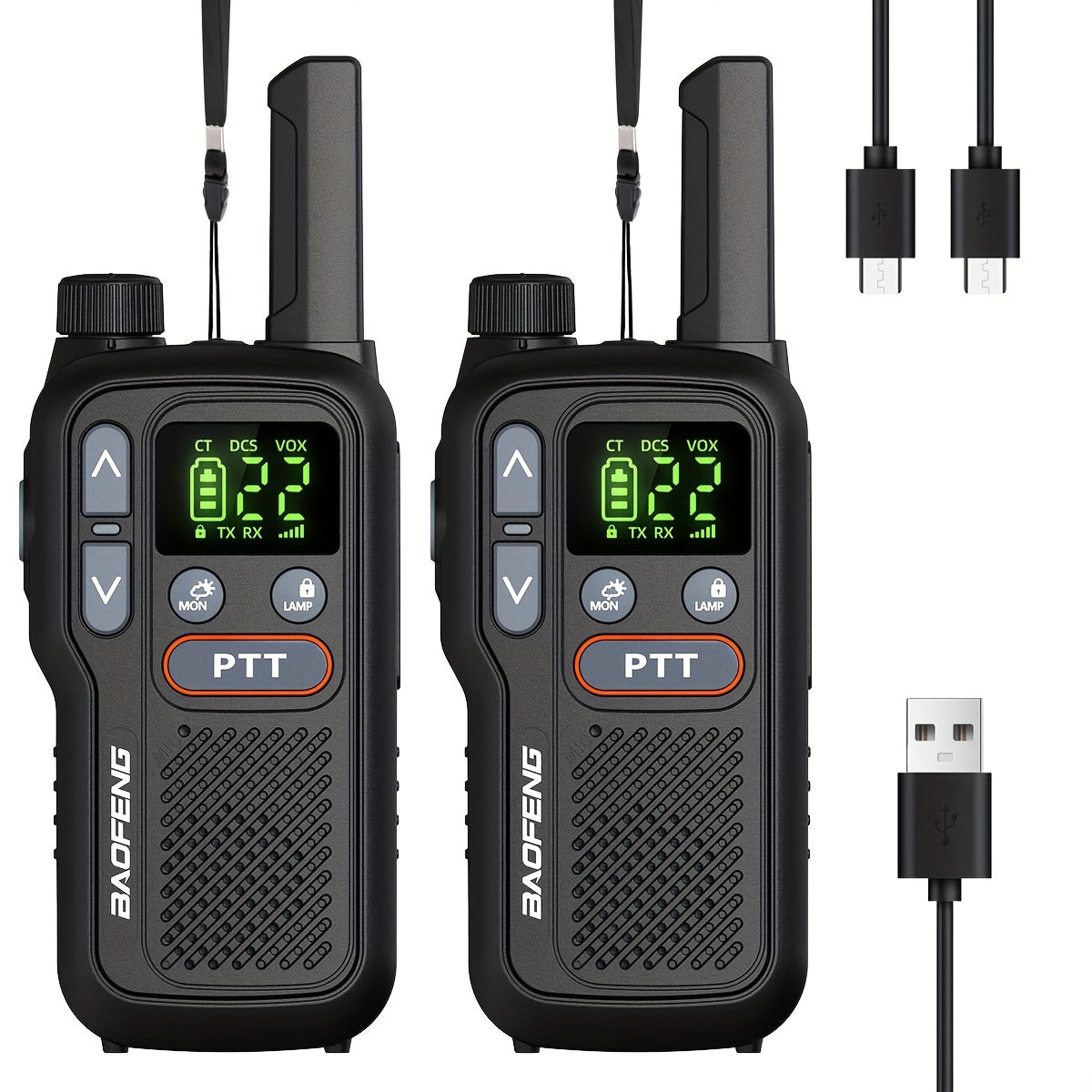 Baofeng BF-T18 Walkie Talkies Long Range for Adults – FRS Two-Way Radio with NOAA Weather Alert, VOX Hands-Free, 1500mAh USB-C Rechargeable, LED Flashlight for Hiking, Camping & Outdoor Adventures