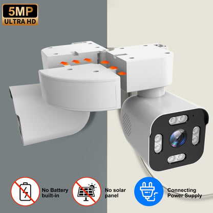 Dual Lens PTZ Security Camera Outdoor WiFi – 360° Pan Tilt Zoom 5MP, 10x Electric Zoom, Motion Detection, Two-Way Audio, Siren Alarm, Color Night Vision, App Control, Home Surveillance Camera
