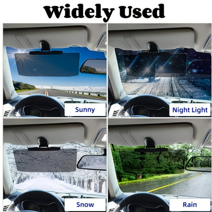 Car Sun Visor Extender UV400 Polarized Anti-Glare Shield Adjustable Clip-On Sun Blocker Universal Fit for Safe Comfortable Driving Day and Night