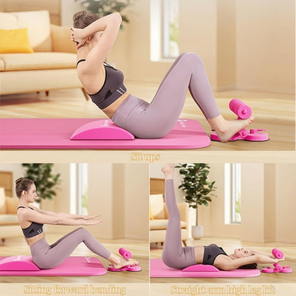 Portable Sit Up Bar – 3-Section Adjustable Design, Dual Suction Cups & Resistance Bands, Lightweight Home Core Fitness Equipment for Small Spaces