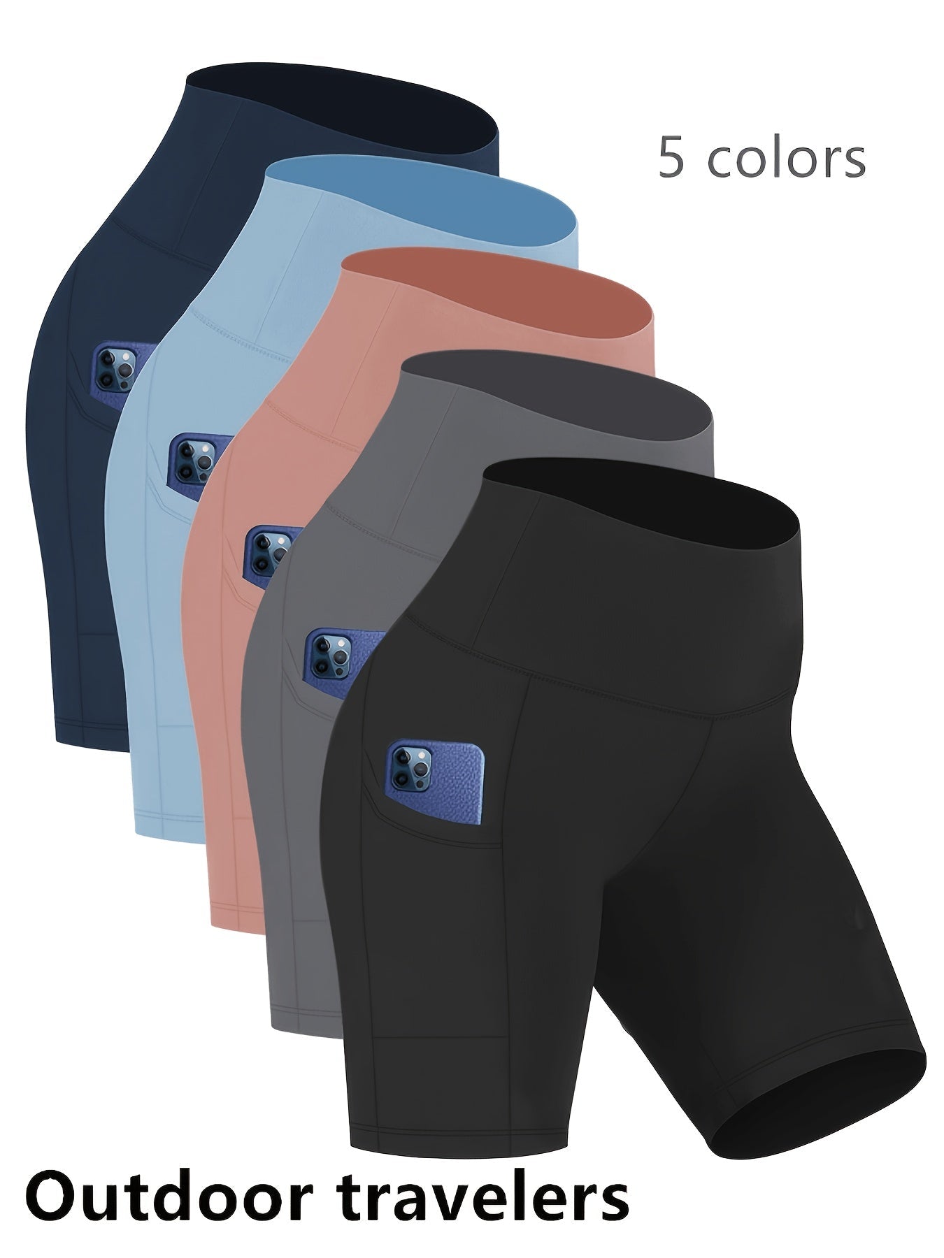 High-Waisted Yoga Shorts for Women, Sweat-Absorbing High-Elasticity Cycling Shorts with Tummy Control, Stretchy Training Running Sports Shorts for Gym Fitness Casual Wear