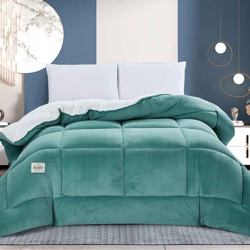 All Season Comforter Thick Soft Quilted Box Stitch | Ultra Breathable Machine Washable Down Alternative Duvet | Twin Full Queen King | Autumn Winter Spring Bedding | Rouge Black Grey Blue Green