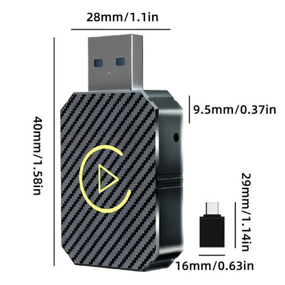 Mini Wireless CarPlay Adapter 2025 Upgraded – Plug & Play Wired to Wireless CarPlay Dongle for Apple iPhone & Android, Low Latency, Fast Stable Connection, No Battery Required, USB Set Included