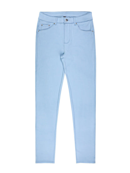 Women's High Waist Stretch Skinny Jeans Metal Button Street Style Slim Fit Denim Pants 10 Colors S-XXL Everyday Wear