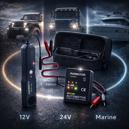 EM415PRO Automotive Wire Tracker Kit 6-42V DC Circuit Tester – Fast Locate Broken Wires & Short Circuits with Non-Contact Induction Probe – Essential Car Electrical Diagnostic Tool for Vehicle Repair