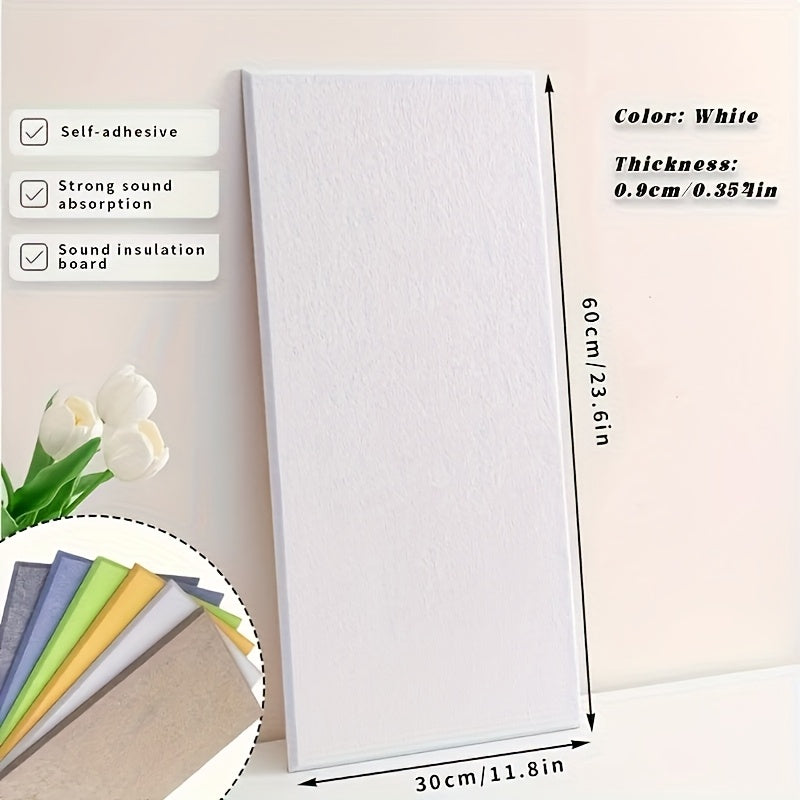 Acoustic Foam Panels 6 Pack 12x24x0.4 Inch Self-Adhesive Soundproof Wall Tiles – High-Density Sound Absorbing Panels for Home Studio, Office, Bedroom & Recording Room – 9 Colors – Velora