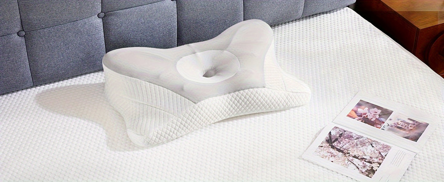 Cervical Neck Pillow Memory Foam Ergonomic Contour Pillow for Neck Pain Relief, Cooling Pillowcase Included, Orthopedic Bed Pillow for Side Back Stomach Sleepers, Shoulder & Spine Support Sleep Pillow