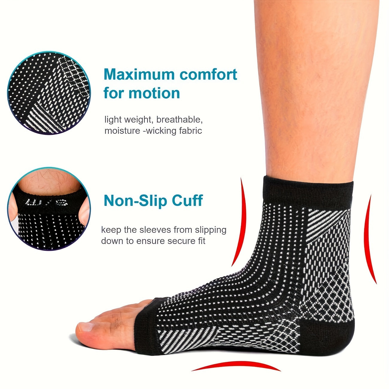 3 Pairs Open Toe Compression Socks for Men & Women Ankle Heel Brace Breathable Athletic Socks for Running Hiking Cycling Everyday Wear S-XL