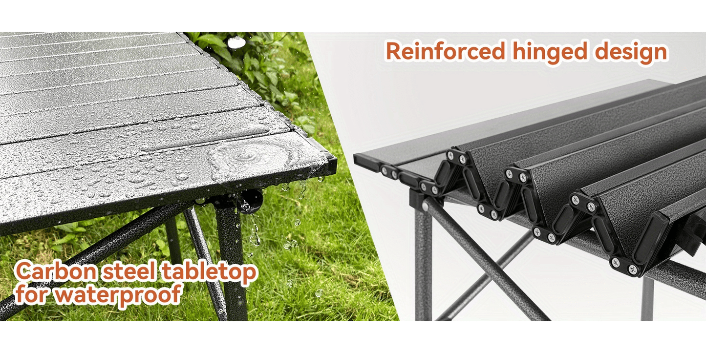Portable Folding Camping Table Lightweight Collapsible Outdoor Table with Carry Bag Sturdy Legs Large Flat Surface for Picnic BBQ Beach Hiking Tailgating Compact Durable Design Size L and XL