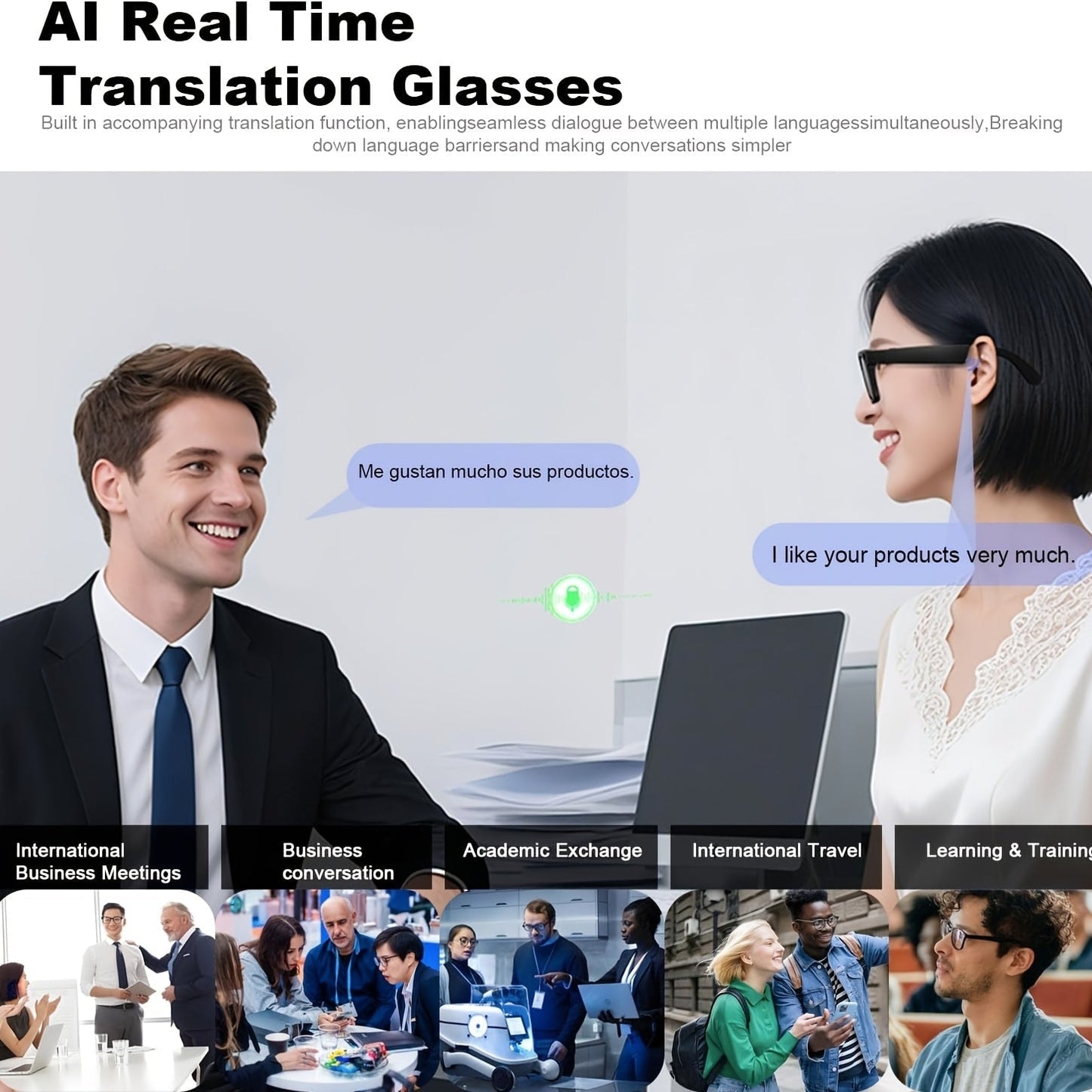 AI Smart Glasses with Camera or Audio – Real-Time Translation 110+ Languages, HD Video Recording, AI Voice Control, HiFi Music & Calling, Photochromic Lenses, Sports Skiing Outdoor Wearable Tech