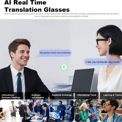 AI Smart Glasses with Camera or Audio – Real-Time Translation 110+ Languages, HD Video Recording, AI Voice Control, HiFi Music & Calling, Photochromic Lenses, Sports Skiing Outdoor Wearable Tech