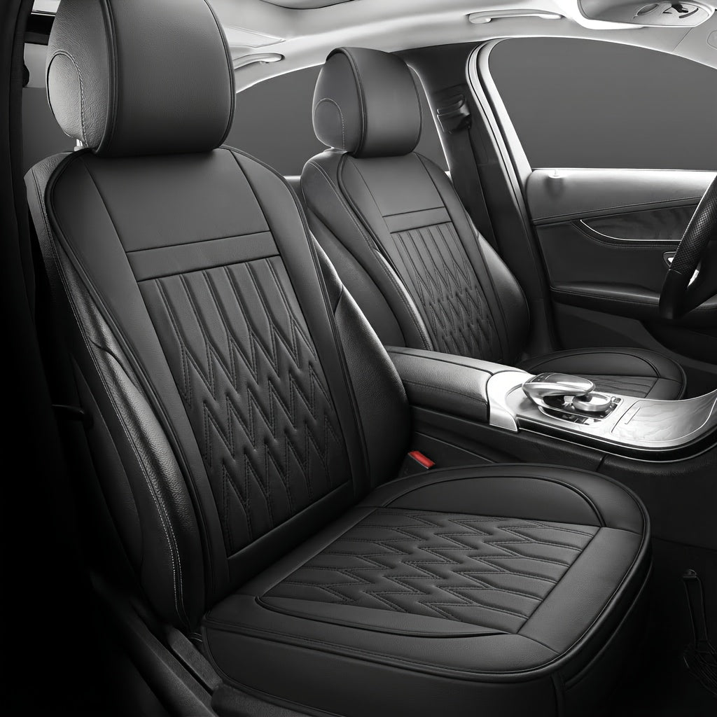 Universal Front Car Seat Covers 2-Pack Full Surround High-Back Bucket Seat Protector Anti-Slip Easy Install for Cars SUVs Trucks - Multiple Colors & Styles