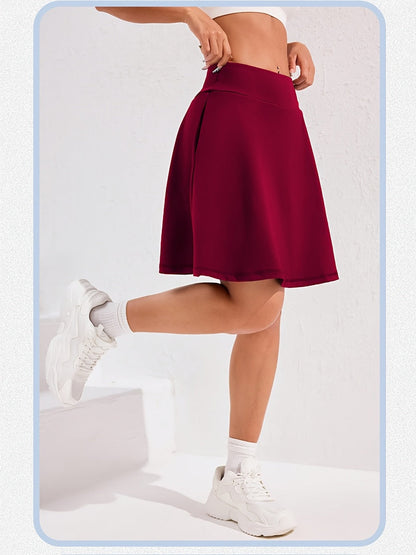 Women's 20-Inch Knee Length Skorts with 5 Pockets – High Waist Athletic Skirt with Built-In Shorts for Tennis, Golf & Pickleball, Long Activewear Skort, Sizes S-XXL, Multiple Colors
