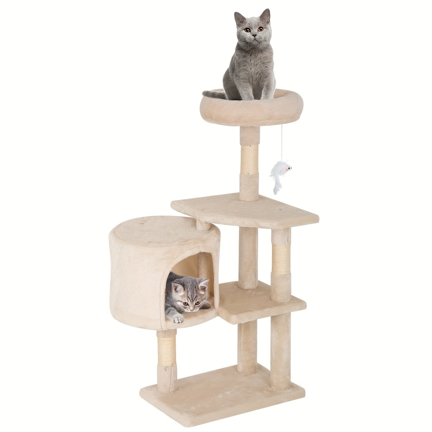 Multi-Level Cat Tree Tower with Scratching Post, Perches & Plush Apartments – Space-Saving Indoor Cat Climbing Frame & Activity Center, Heights 36–80 Inch, 6 Colors