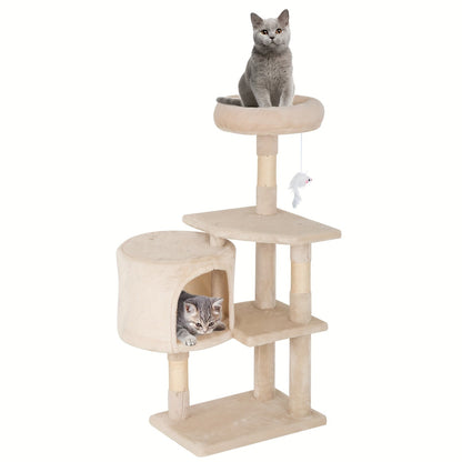 Multi-Level Cat Tree Tower with Scratching Post, Perches & Plush Apartments – Space-Saving Indoor Cat Climbing Frame & Activity Center, Heights 36–80 Inch, 6 Colors