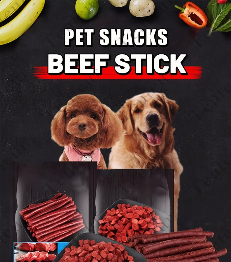 Premium Natural Beef Sticks Dog Treats – High Protein Grain-Free Beef Jerky & Molar Chews for Puppies, Adult Small Medium Large Dogs, Long-Lasting Training Rewards for All Breeds