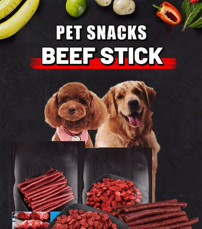 Premium Natural Beef Sticks Dog Treats – High Protein Grain-Free Beef Jerky & Molar Chews for Puppies, Adult Small Medium Large Dogs, Long-Lasting Training Rewards for All Breeds
