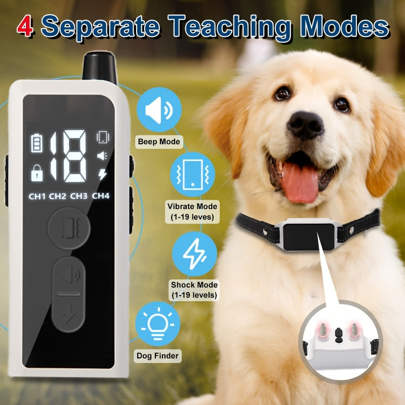 Dog Training Collar with Remote – Rechargeable E-Collar with Shock Vibration Buzz Modes, 2.4G Wireless Remote, USB Charging, Safe & Effective Pet Trainer for Small Medium Large Dogs, 1pc & 2pc