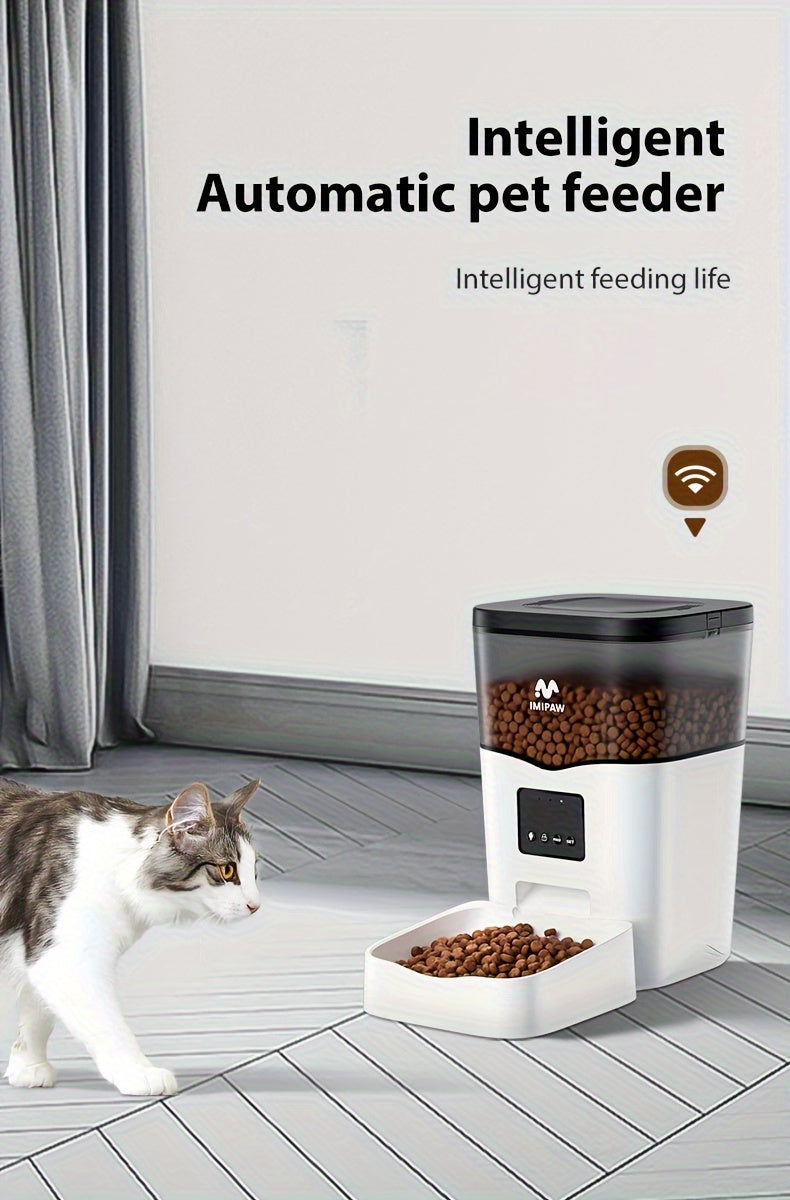 Smart WiFi Cat Feeder 3L Automatic Pet Food Dispenser with App Control – Up to 10 Meals Per Day, Camera & Voice Assistant Compatible, USB-Powered, Remote Monitoring for Cats & Dogs