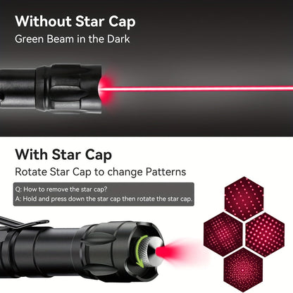 High Power Laser Pointer with Battery and Charger Set Red Green Purple Tactical Laser Flashlight for Indoor Presentations Outdoor Camping Hiking Stargazing Long Range Beam