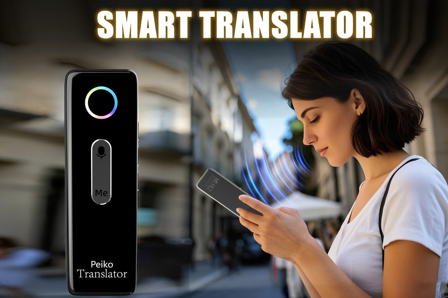 Portable Language Translator Device – Two-Way Instant Voice Translation, 136 Languages, WiFi & Offline Support, High Accuracy AI Translator for Travel, Business, Learning & International Communication