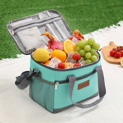 Insulated Lunch Bag Foldable Leakproof Thermal Tote for Work School Travel Picnic – Aluminum Foil Lining Keeps Food Cold Fresh Bento Box Bag Black Green Pink Floral