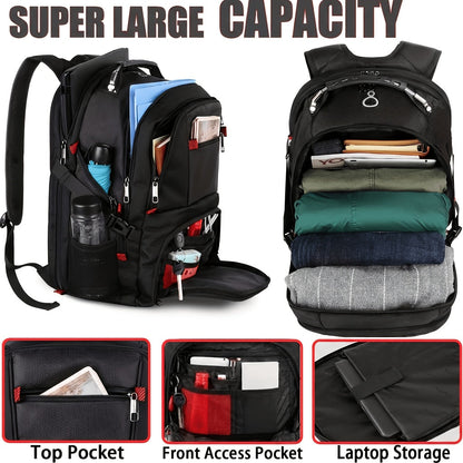 50L Travel Backpack Fits 17 Inch Laptop – Airline Approved, Waterproof, Extra Large College & Work Bag for Men & Women, 3-Compartment Business Backpack for School, Travel & Daily Commute – 8 Colors