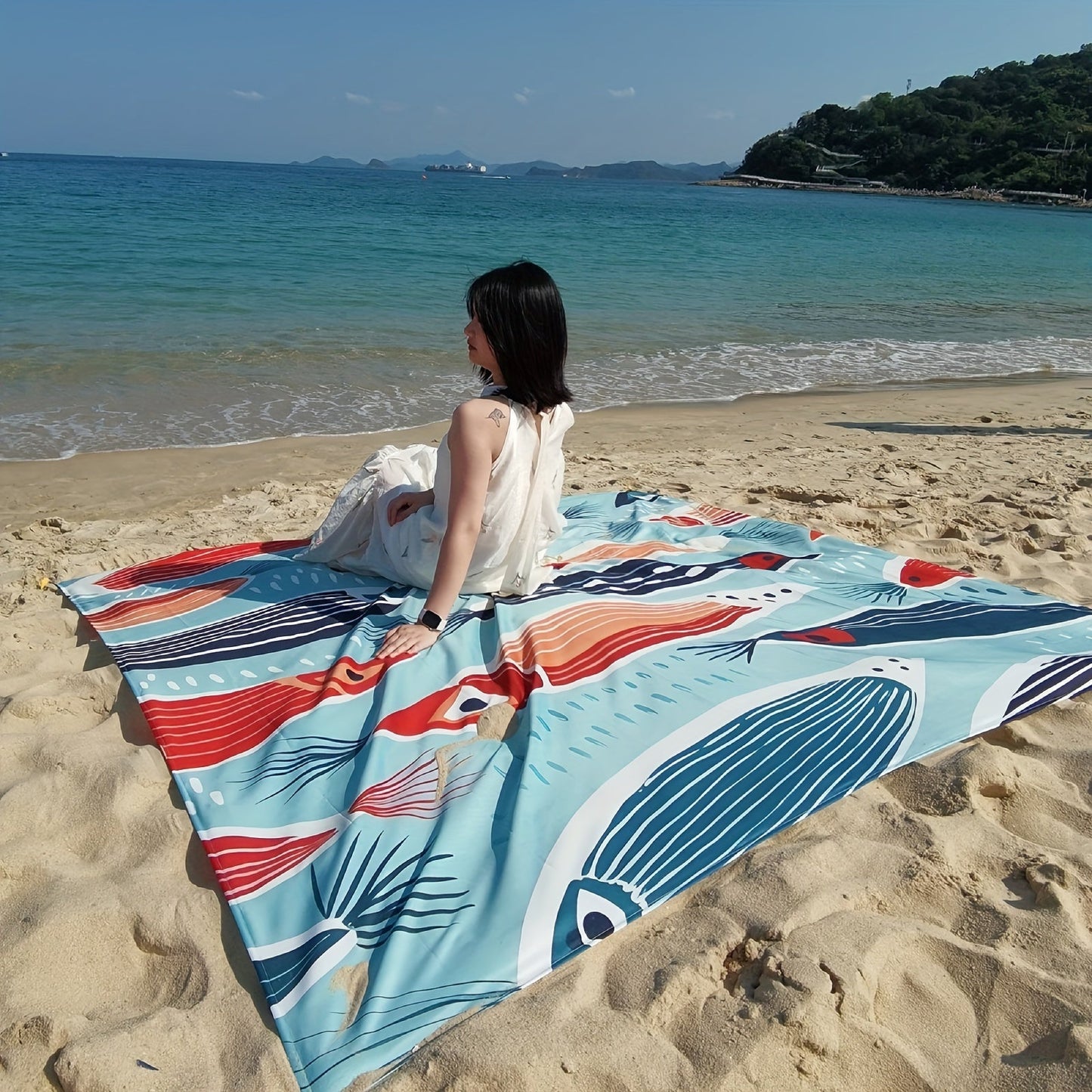 Sandproof Beach Blanket Oversized Up to 108x120 Inches – Quick Dry Lightweight Sand Free Mat for Beach Camping Picnic Travel, 8 Styles, Fits 2-10 Adults