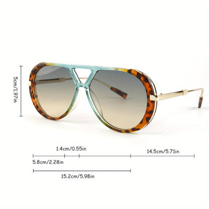 Round Double Bridge Colorful Sunglasses for Women – Retro Circle Frame UV Protection Shades, Trendy Summer Festival Eyewear & Birthday Gift for Her